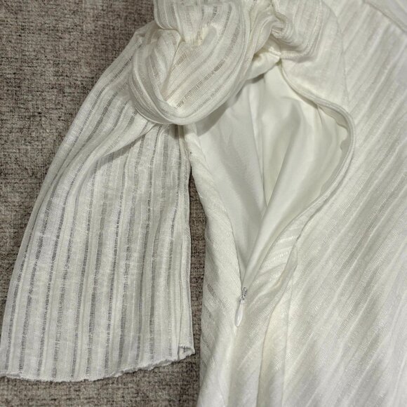 Princess Polly Raisa White Mini Dress Sz 4 Long Sleeve Bodycon Flared Sleeve - Picture 4 of 8